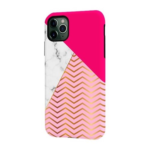 ArtsCase StrongFit Designers Tough S Curved Lines In Marble And Magenta Case for Apple iPhone 11 Pro Max - Purple/Pink/Gray/Gold WORLDWIDE DELIVERY