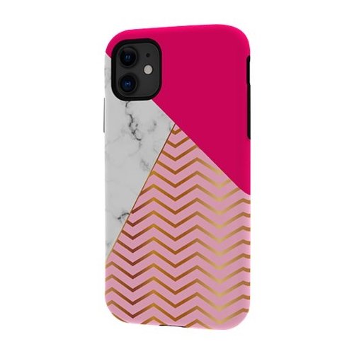 ArtsCase StrongFit Designers Tough S Curved Lines In Marble And Magenta Case for Apple iPhone 11 - Purple/Pink/Gray/Gold WORLDWIDE DELIVERY