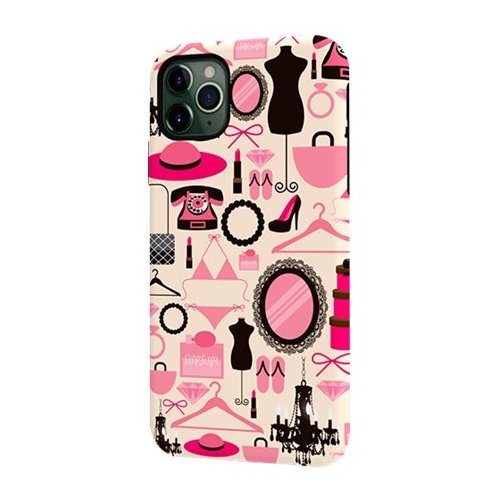 ArtsCase StrongFit Designers Tough S A lot of things for Women Case for Apple iPhone 11 Pro Max - Pink/Black/Beige WORLDWIDE DELIVERY