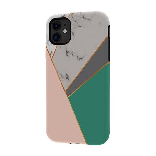 ArtsCase StrongFit Designers Tough S Modern Geometric Design with Golden Lines Case for Apple iPhone 11 - Pink/Green/Gray/Gold WORLDWIDE DELIVERY