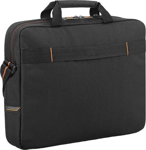 Solo New York Ace Slim Briefcase for 13.3 Laptop - Black With Orange Accents WORLDWIDE DELIVERY