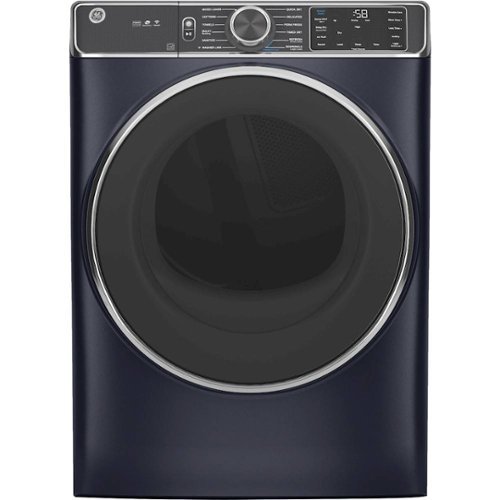 GE - 7.8 Cu. Ft. 12-Cycle Electric Dryer with Steam - Sapphire blue