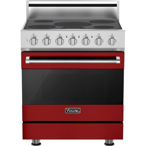 Viking - 3 Series 4.7 Cu. Ft. Freestanding Electric True Convection Range with Self-Cleaning - Reduction red