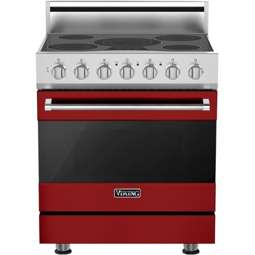 Viking - 3 Series 4.7 Cu. Ft. Freestanding Electric True Convection Range with Self-Cleaning - Kalamata red