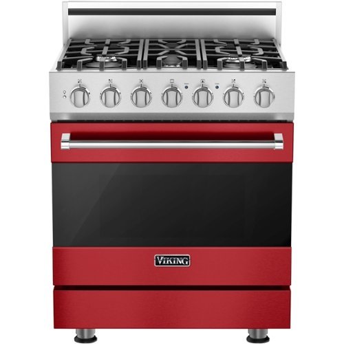 Viking - 3 Series 4.7 Cu. Ft. Freestanding Dual Fuel LP Gas True Convection Range with Self-Cleaning - San marzano red