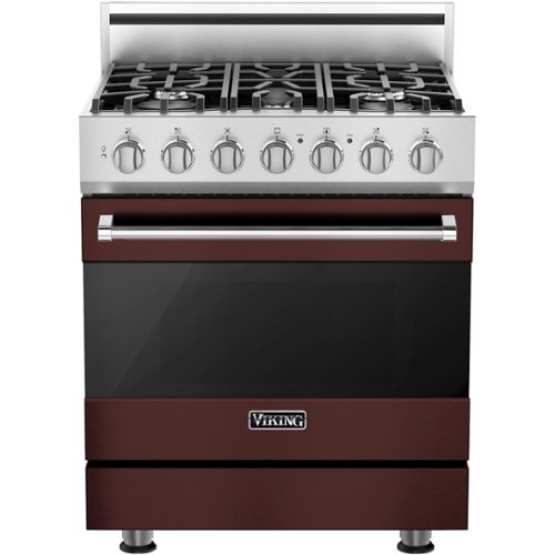 Viking - 3 Series 4.7 Cu. Ft. Freestanding Dual Fuel LP Gas True Convection Range with Self-Cleaning - Kalamata red
