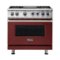 Viking - Freestanding 7 Series Dual Fuel Self-Clean 36"W Range - Reduction Red-Front_Standard