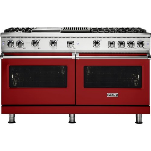 Viking - Professional 5 Series Freestanding Double Oven Gas Convection Range - Reduction red