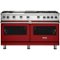 Viking - Professional 5 Series Freestanding Double Oven Gas Convection Range - Reduction Red-Front_Standard