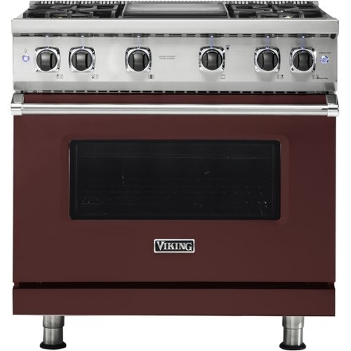 Viking - Professional 5 Series 5.1 Cu. Ft. Freestanding LP Gas Convection Range - Kalamata red