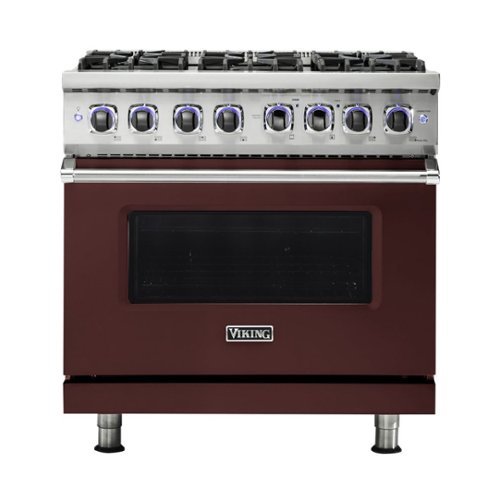 Viking - Professional 7 Series 5.6 Cu. Ft. Freestanding Dual Fuel LP Gas True Convection Range with Self-Cleaning - Kalamata red