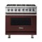 Viking - Freestanding 7 Series Dual Fuel Self-Clean 36"W Range - Kalamata Red-Front_Standard
