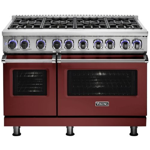 Viking - Professional 7 Series Freestanding Double Oven Dual Fuel Convection Range with Self-Cleaning - Reduction red