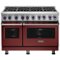 Viking - 48"W 7-Series Dual Fuel Self-Clean Range-8 Burners - Reduction Red-Front_Standard