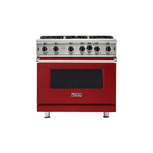 Viking - Professional 5 Series 5.1 Cu. Ft. Freestanding LP Gas Convection Range - Reduction red