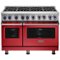 Viking - 48"W 7-Series Dual Fuel Self-Clean Range-8 Burners-LP - San Marzano Red-Front_Standard