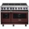 Viking - 48"W 7-Series Dual Fuel Self-Clean Range-8 Burners - Kalamata Red-Front_Standard