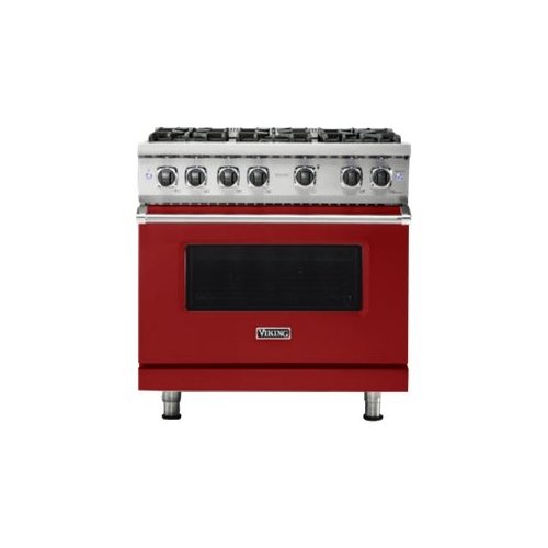 Viking - Professional 5 Series 5.1 Cu. Ft. Freestanding LP Gas Convection Range - Reduction red