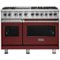 Viking - 48"W 7-Series Dual Fuel Self-Clean Range-6 Burners + Griddle - Reduction Red-Front_Standard