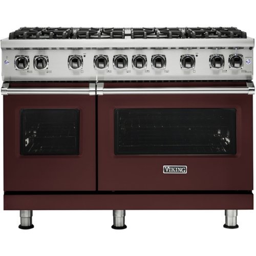 Viking - Professional 5 Series 6.1 Cu. Ft. Freestanding Double Oven LP Gas Convection Range - Kalamata red
