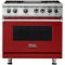 Viking - 5-Series 5.6 Cu. Ft. Self-Cleaning Freestanding Dual Fuel Convection Range - San Marzano Red-Front_Standard