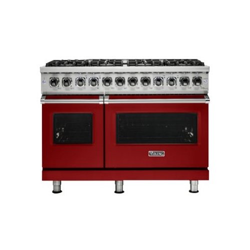 Viking - Professional 5 Series 7.3 Cu. Ft. Freestanding Double Oven Dual Fuel LP Gas Convection Range with Self-Cleaning - San marzano red