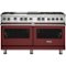 Viking - 5-Series Dual Fuel Self-Clean 60"W Sealed Burner Range - Reduction Red-Front_Standard