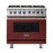 Viking - Freestanding 7 Series Dual Fuel Self-Clean 36"W Range - Reduction Red-Front_Standard