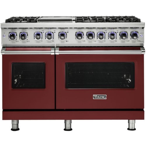 Viking - Professional 7 Series Freestanding Double Oven Gas Convection Range - Reduction red