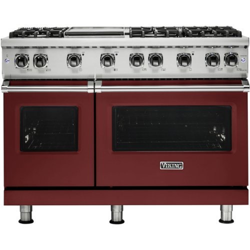 

Viking - Professional 5 Series 6.1 Cu. Ft. Freestanding Double Oven LP Gas Convection Range - Reduction red