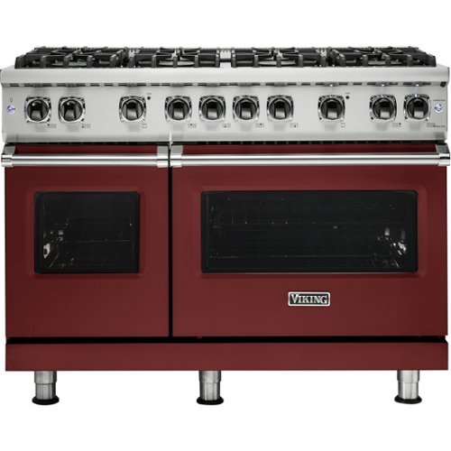 Viking - Professional 5 Series 6.1 Cu. Ft. Freestanding Double Oven LP Gas Convection Range - Reduction red