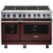 Viking - 48"W 7-Series Dual Fuel Self-Clean Range-8 Burners-LP - Kalamata Red-Front_Standard