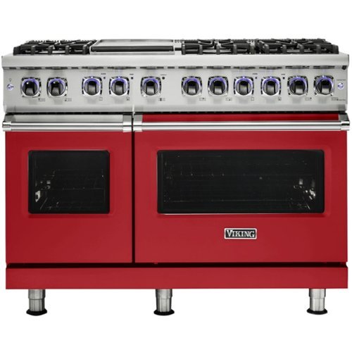 Viking - Professional 7 Series 7.3 Cu. Ft. Freestanding Double Oven Dual Fuel LP Gas Convection Range with Self-Cleaning - San marzano red