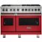 Viking - 5-Series Dual Fuel Self-Clean 48"W Sealed Burner Range - San Marzano Red-Front_Standard