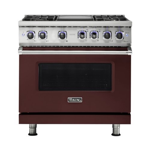 Viking - Professional 7 Series 5.1 Cu. Ft. Freestanding LP Gas Convection Range - Kalamata red