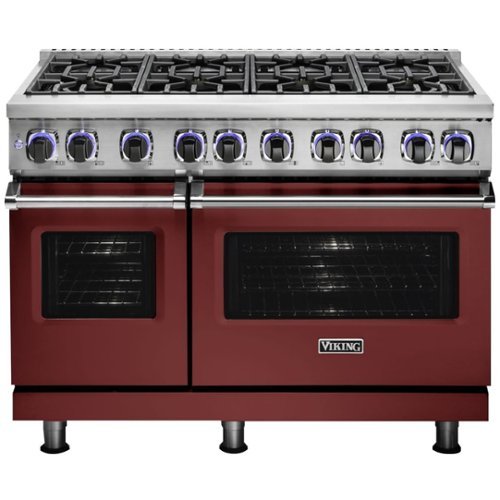 Viking - Professional 7 Series Freestanding Double Oven Gas Convection Range - Reduction red