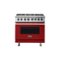 Viking - 5-Series 5.6 Cu. Ft. Self-Cleaning Freestanding Dual Fuel Convection Range - San Marzano Red-Front_Standard