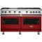 Viking - Professional 5 Series 8 Cu. Ft. Freestanding Double Oven LP Gas Convection Range - Reduction Red-Front_Standard