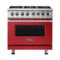Viking - Freestanding 7 Series Dual Fuel Self-Clean 36"W Range - San Marzano Red-Front_Standard