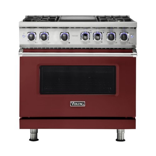 Viking - Professional 7 Series 5.1 Cu. Ft. Freestanding Gas Convection Range - Reduction red