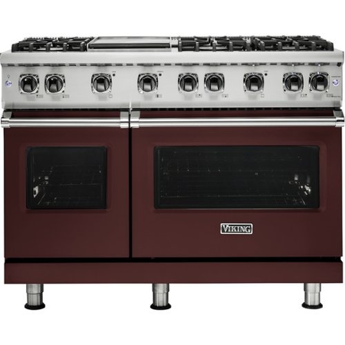 Viking - Professional 5 Series Freestanding Double Oven Gas Convection Range - Kalamata red