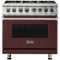 Viking - 5-Series 5.6 Cu. Ft. Self-Cleaning Freestanding Dual Fuel Convection Range - Kalamata Red-Front_Standard