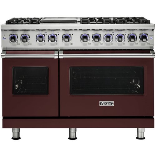 Viking - Professional 7 Series Freestanding Double Oven Gas Convection Range - Kalamata red