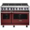 Viking - 48"W 7-Series Dual Fuel Self-Clean Range-6 Burners + Griddle - LP - Kalamata Red-Front_Standard