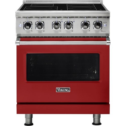 Viking - Professional 5 Series 4.7 Cu. Ft. Freestanding Electric Induction True Convection Range with Self-Cleaning - San Marzano Red-Front_Standard 