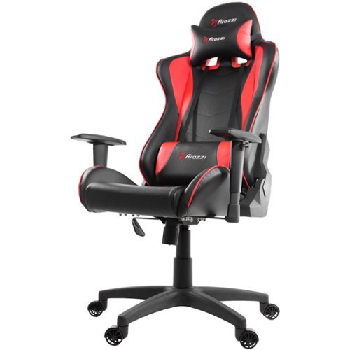 Arozzi - Forte PU Leather Ergonomic Gaming Chair - Black - Red Accents