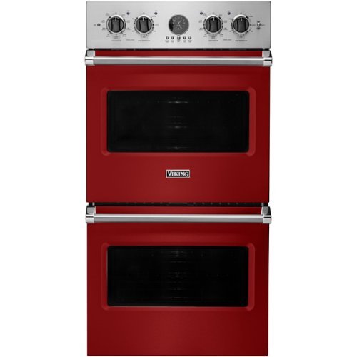 Viking - Professional 5 Series 27" Built-In Double Electric Convection Wall Oven - Reduction red