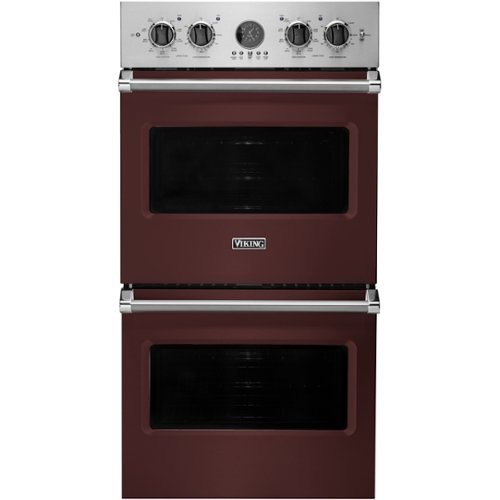 Viking - Professional 5 Series 27" Built-In Double Electric Convection Wall Oven - Kalamata red