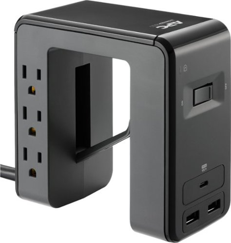 APC Surge Arrest Essential 6 Outlet/3 USB 1080 Joules Surge Protector Strip - Black WORLDWIDE DELIVERY