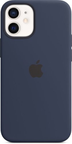 Apple - iPhone 12 mini Silicone Case with MagSafe - Deep Navy-Front_Standard 